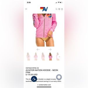 Aviator Nation neon pink hoodie size medium perfect condition